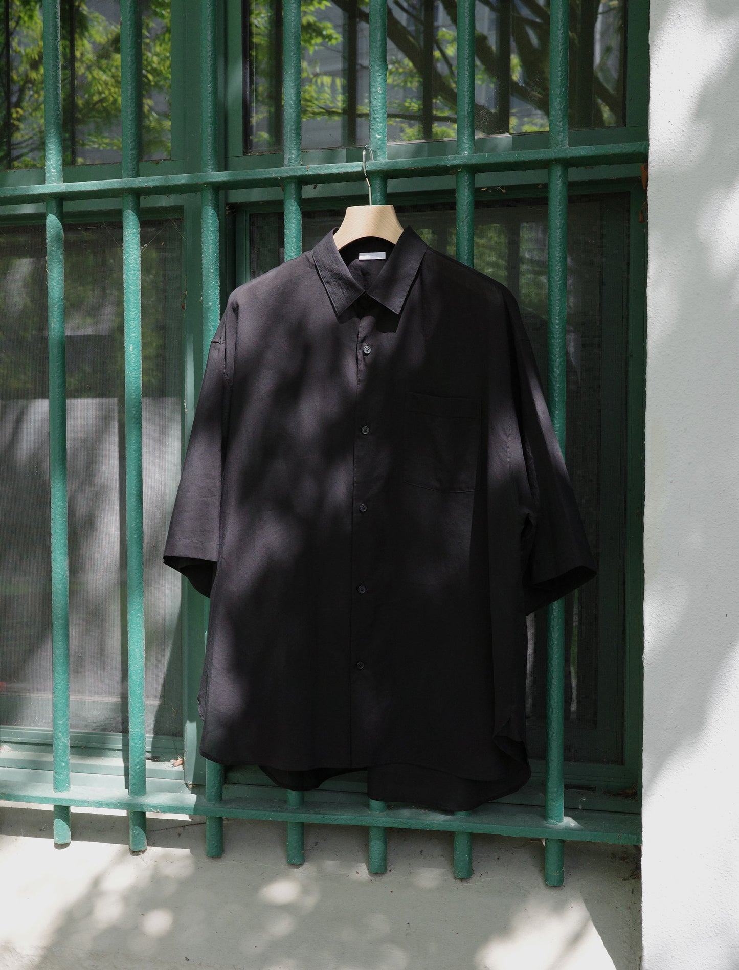 Blanc YM Supima Cotton Half Sleeve Shirt Black