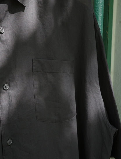 Blanc YM Supima Cotton Half Sleeve Shirt Black