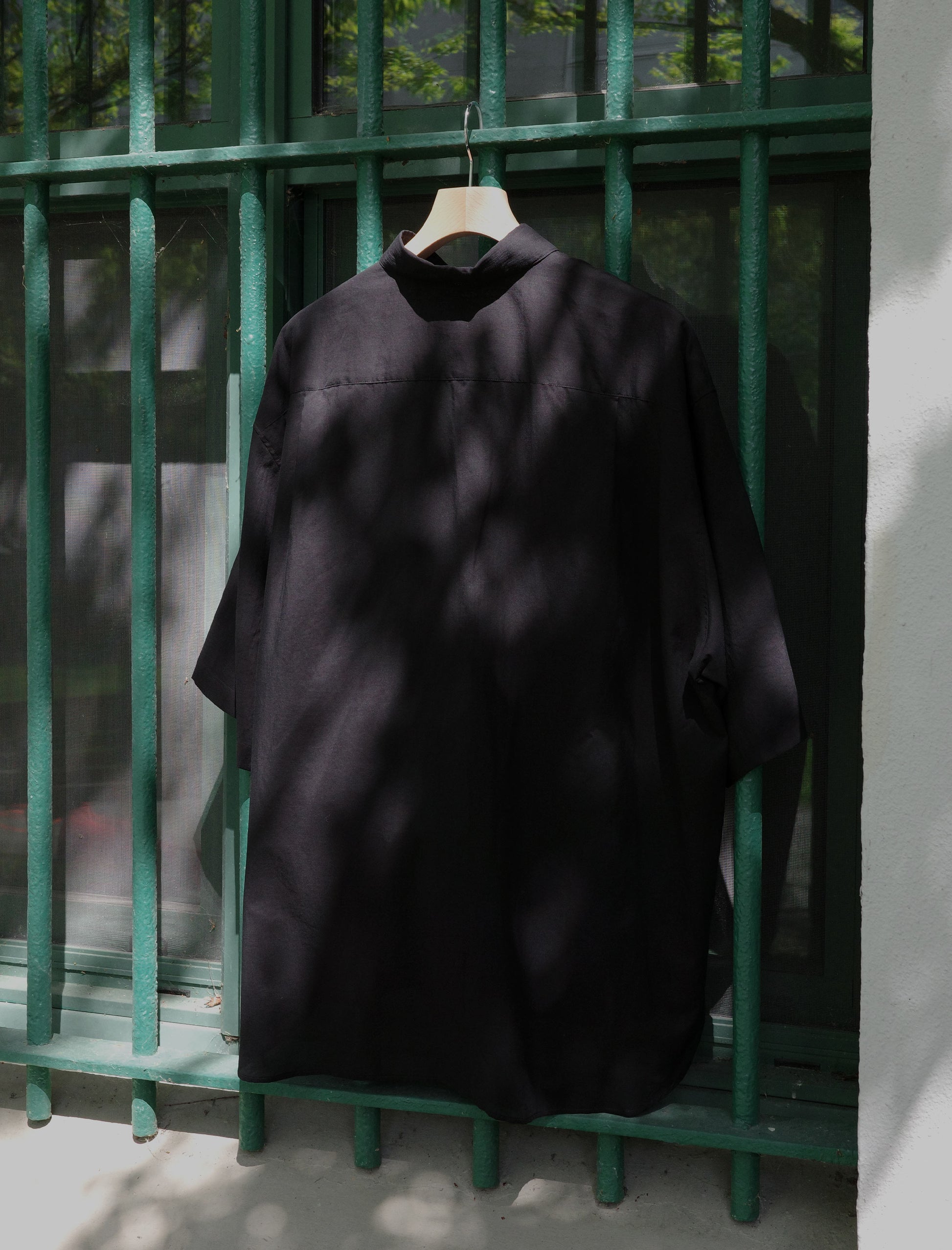 Blanc YM Supima Cotton Half Sleeve Shirt Black