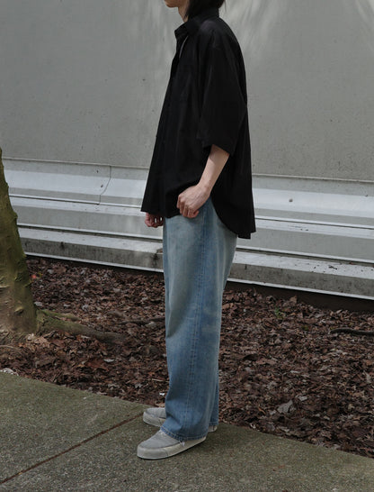 Blanc YM Supima Cotton Half Sleeve Shirt Black