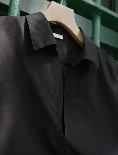 Blanc YM Supima Cotton Skipper Shirt Black