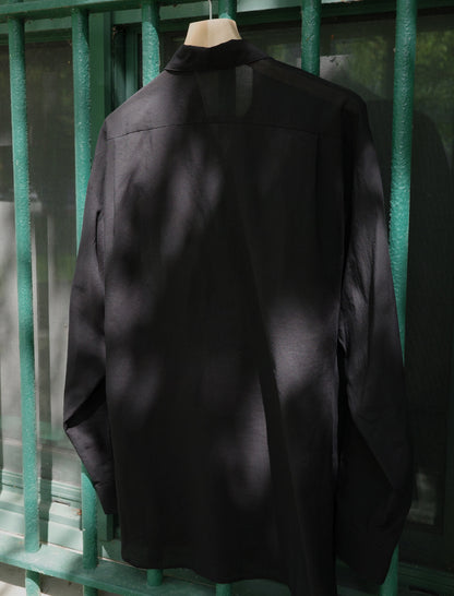 Blanc YM Supima Cotton Skipper Shirt Black