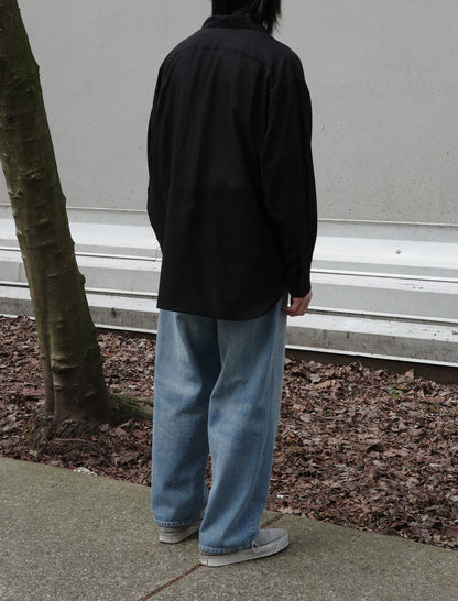 Blanc YM Supima Cotton Skipper Shirt Black