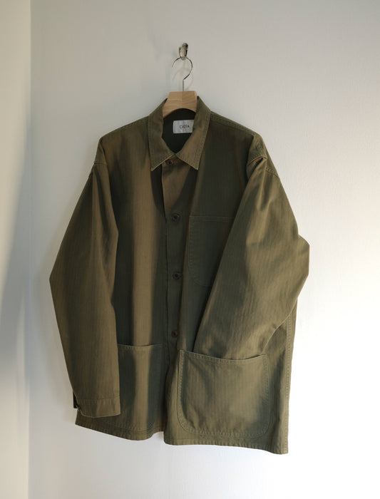 CIOTA 40s USMC P-47 HBT Jacket - Stone Wash Dark Olive