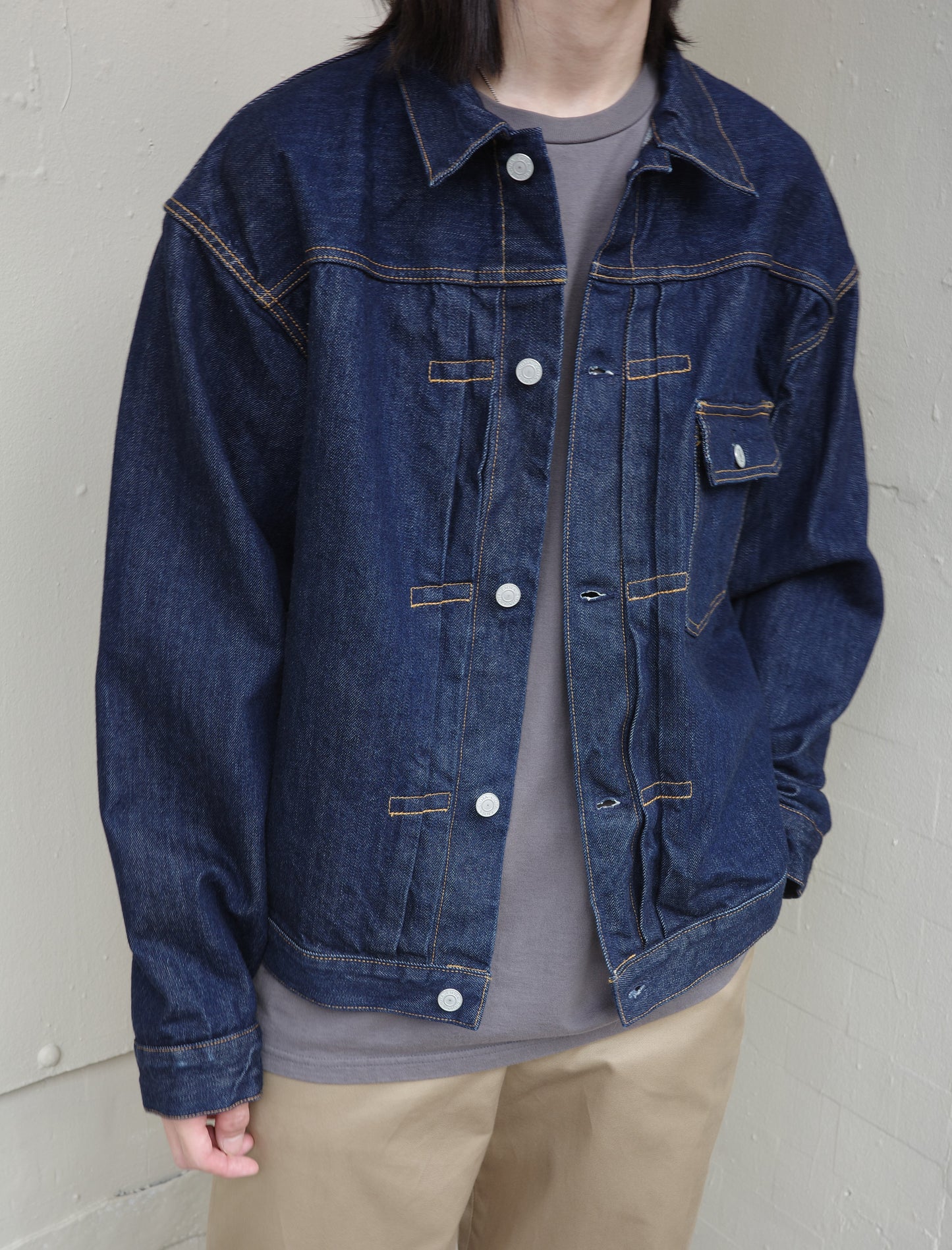 CIOTA Real Indigo Single Pocket Denim Jacket - Navy
