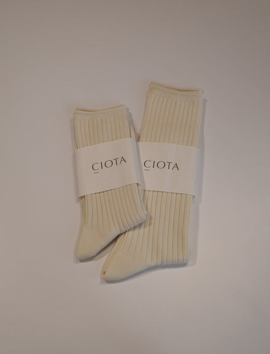 CIOTA Ribbed Socks Ivory