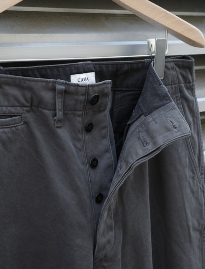 Weapon Chino Cloth Pants Stone Wash - Charcoal Gray
