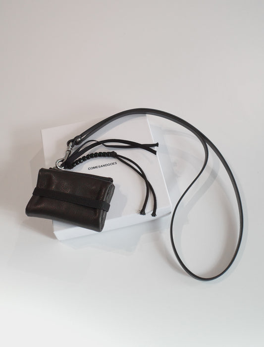 COMESANDGOES COMES Wallet & Neck Strap Black