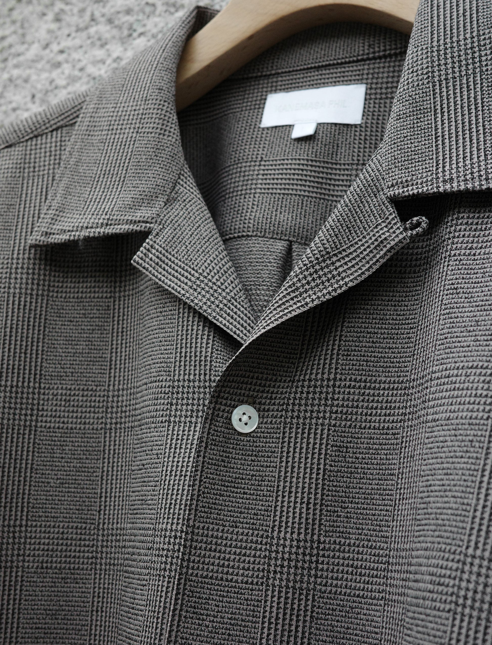 KANEMASA PHIL. 28G Loop Yarn Glen Check Ether Shirt - Beige