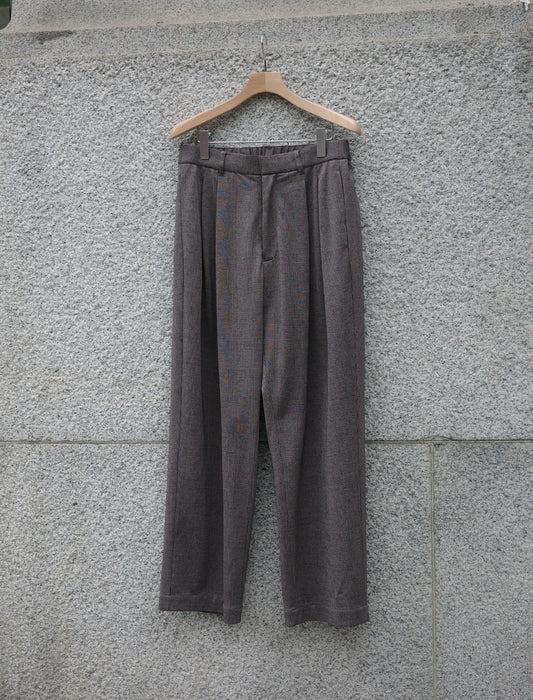 KANEMASA PHIL. 28G Loop Yarn Glen Check Trousers - Beige