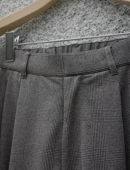 KANEMASA PHIL. 28G Loop Yarn Glen Check Trousers - Beige