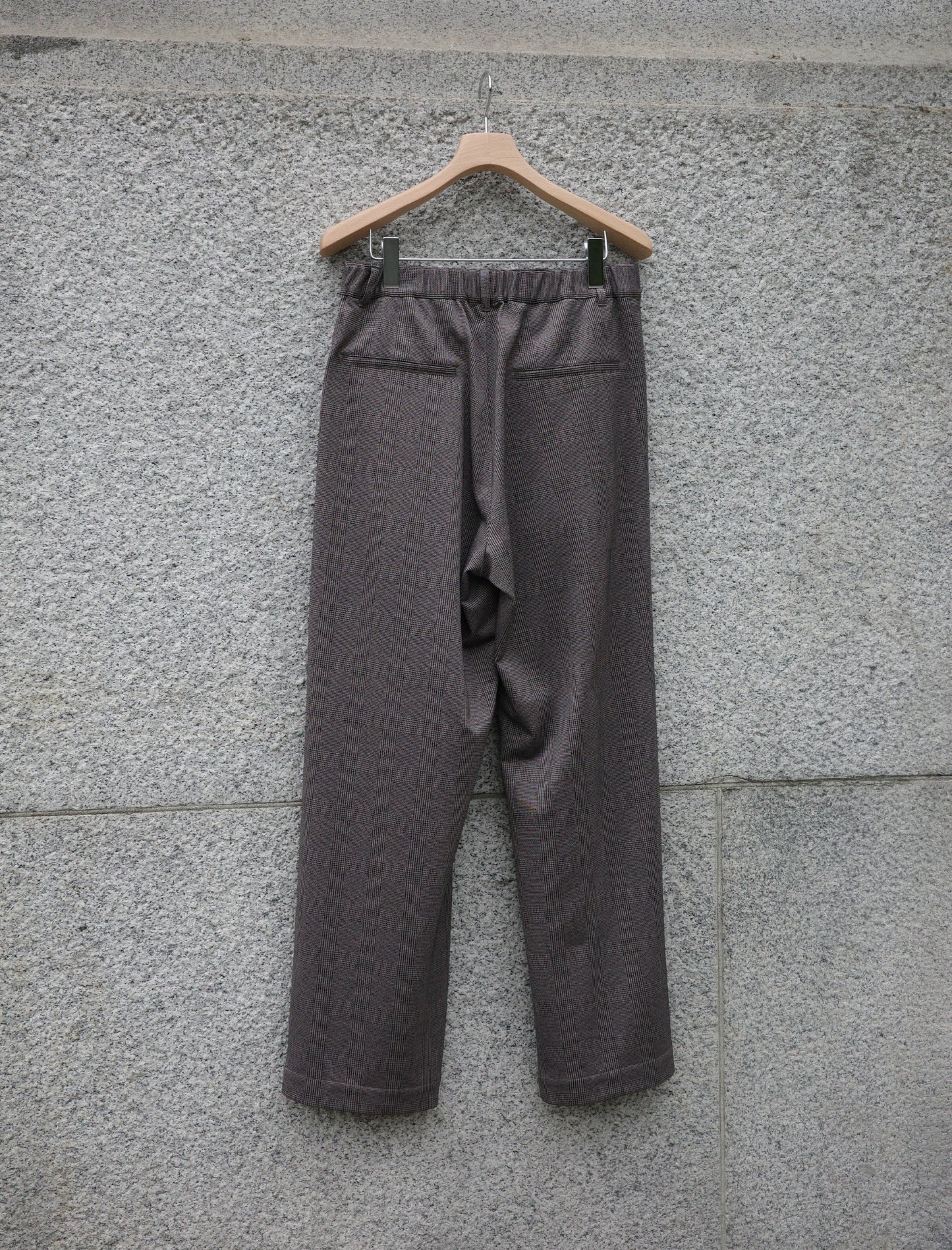 KANEMASA PHIL. 28G Loop Yarn Glen Check Trousers - Beige