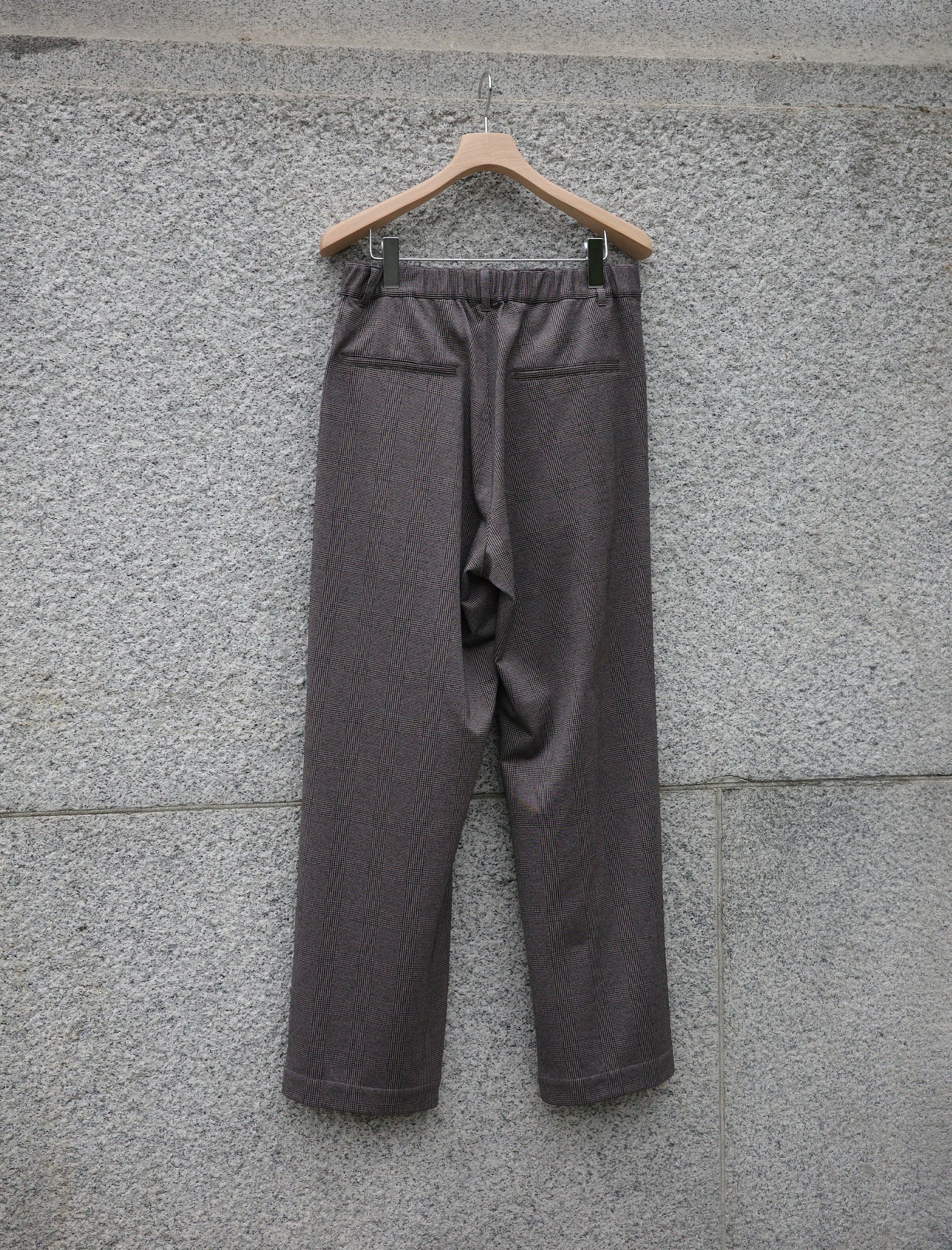 KANEMASA PHIL. 28G Loop Yarn Glen Check Trousers - Beige