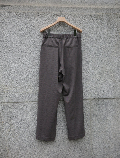 KANEMASA PHIL. 28G Loop Yarn Glen Check Trousers - Beige