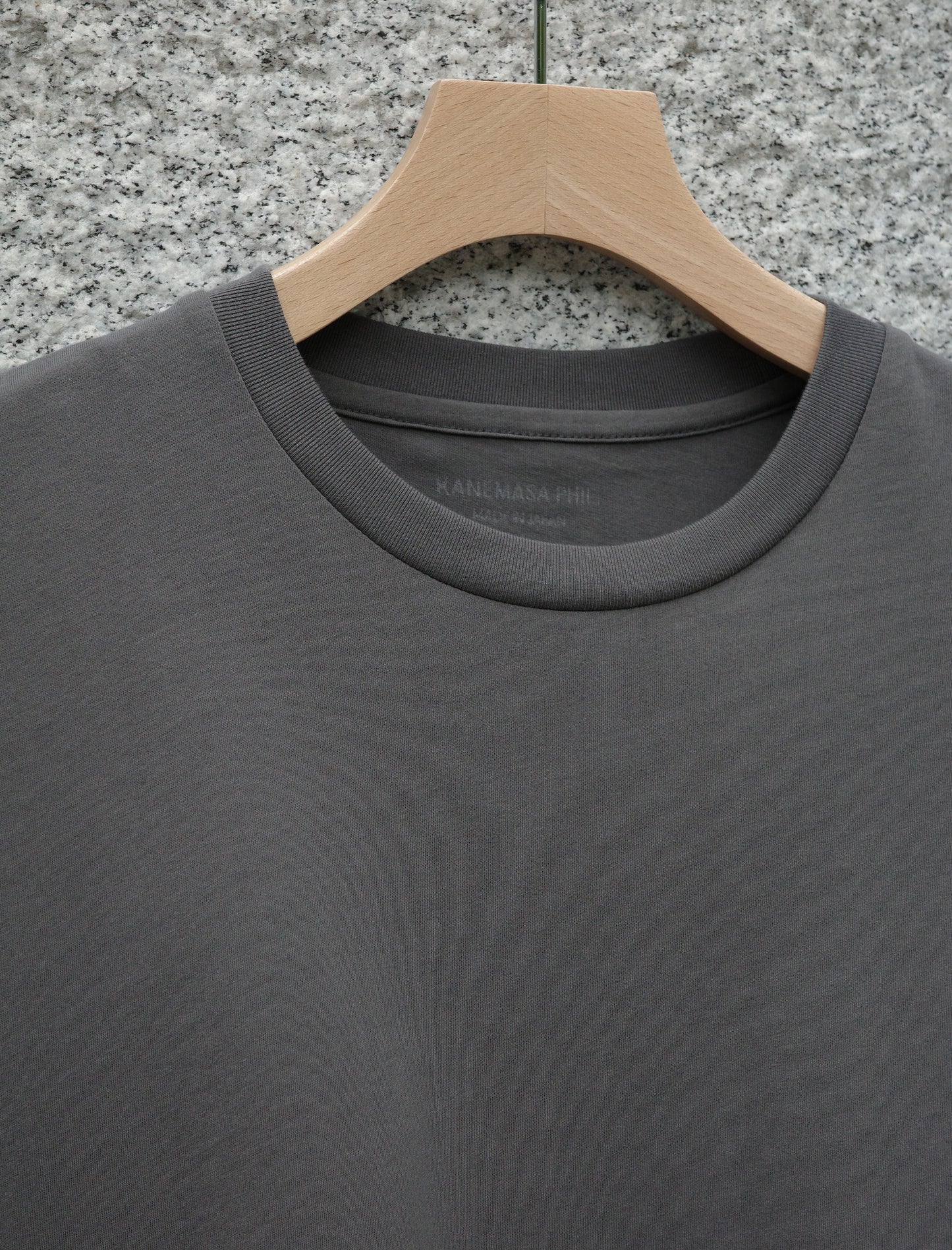 KANEMASA PHIL. 36G High Twist S/S Tee Charcoal