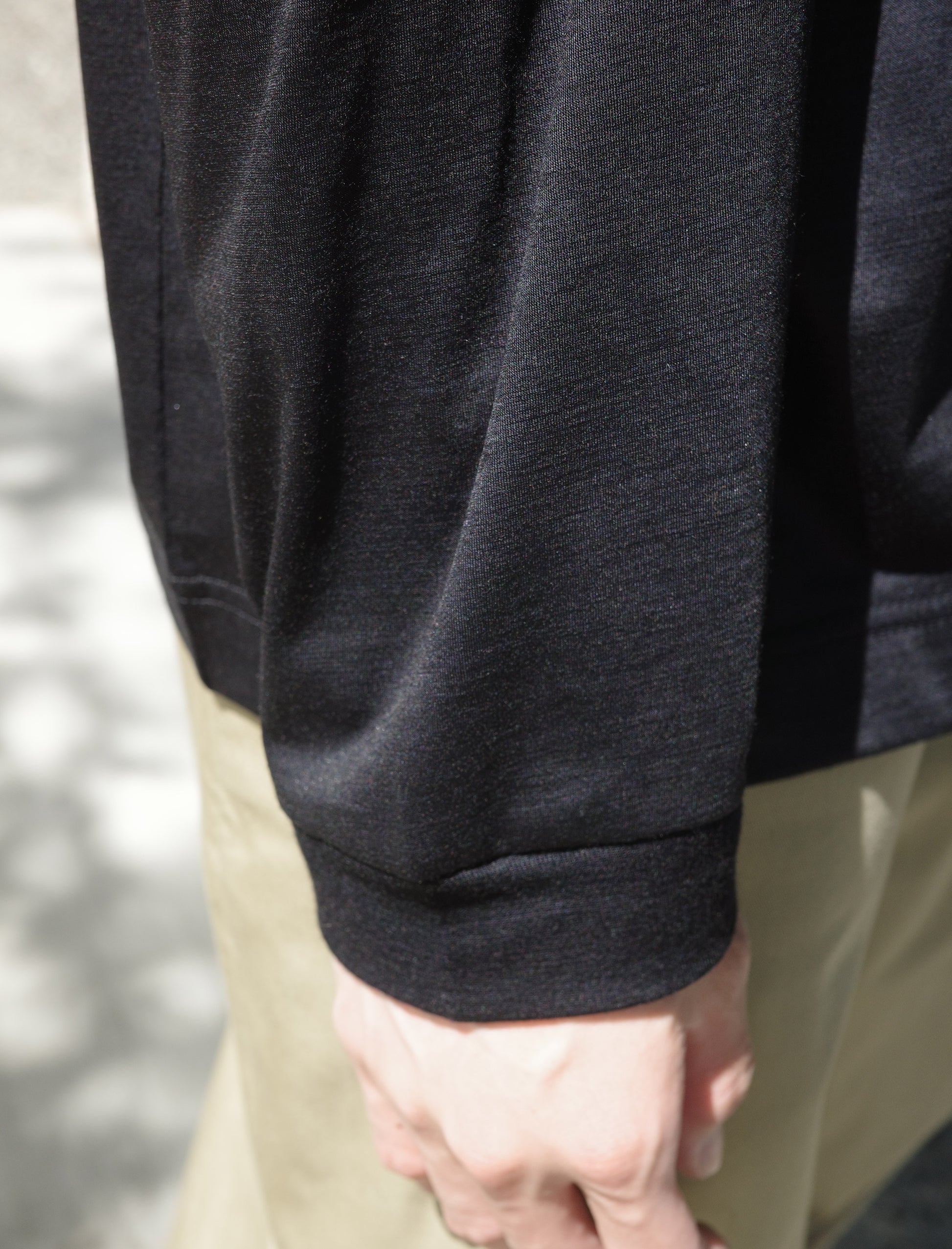 KANEMASA PHIL. 36G Wool L/S Tee - Night Black