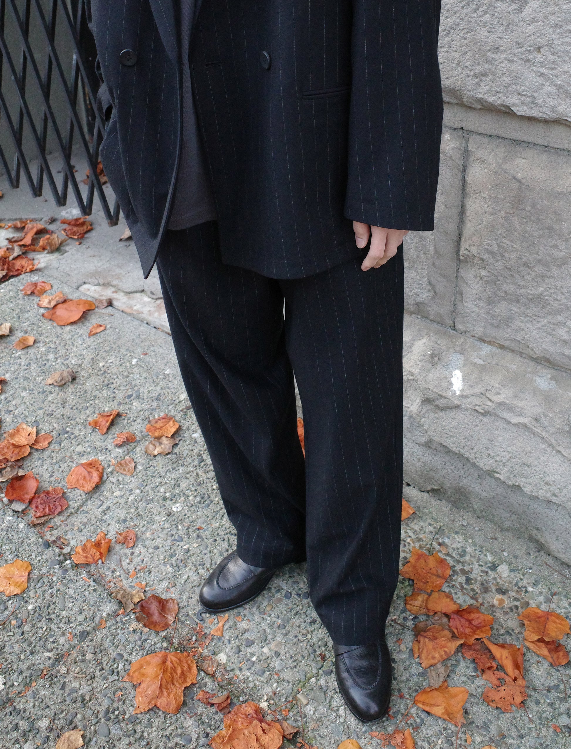 Kanemasa Phil. 36G Wool Stripe Trouser - Black