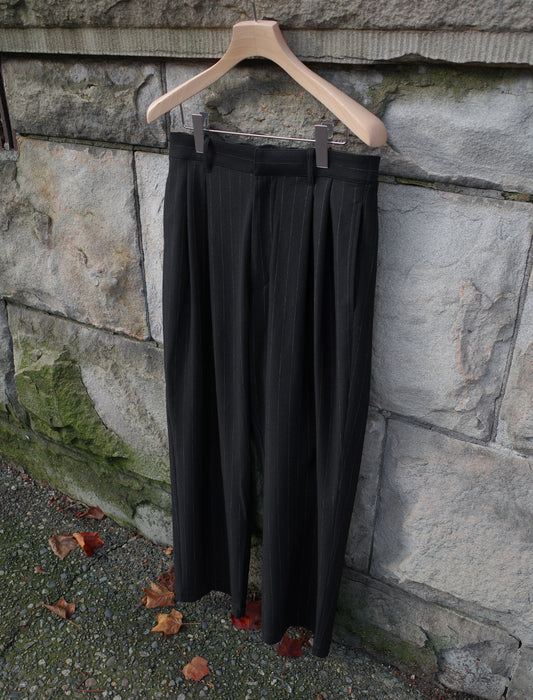 Kanemasa Phil. 36G Wool Stripe Trouser Black