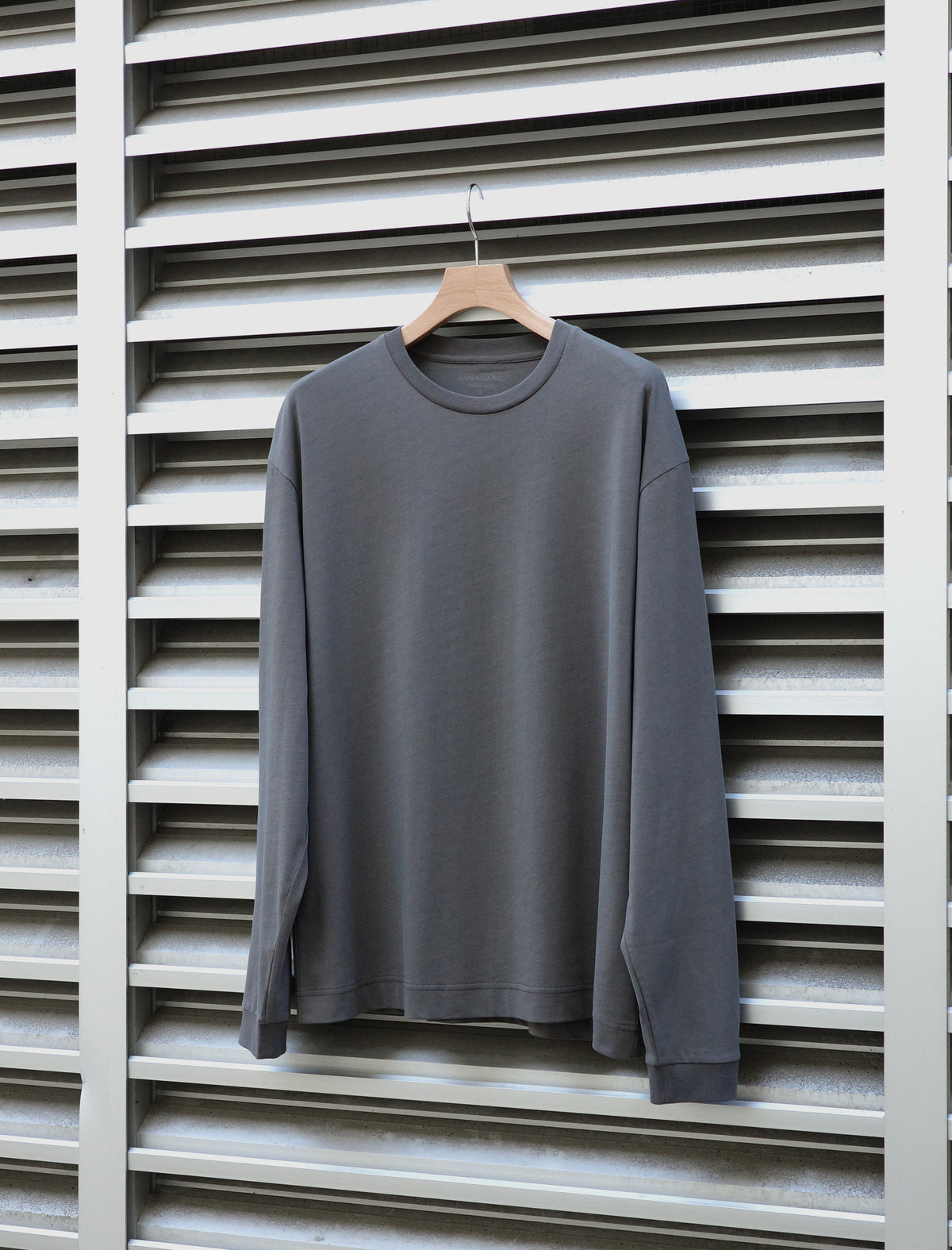KANEMASA PHIL. 36G High Twist L/S Tee Charcoal