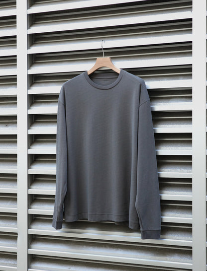 KANEMASA PHIL. 36G High Twist L/S Tee Charcoal