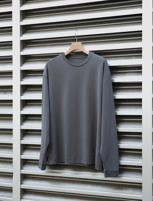 KANEMASA PHIL. 36G High Twist L/S Tee Charcoal