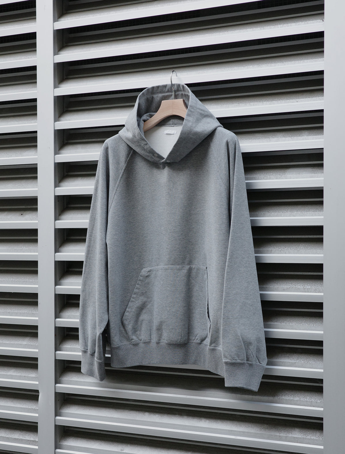 KANEMASA PHIL. 36G Raglan Heather Hoodie Charcoal Dyed