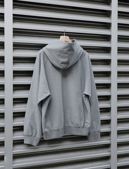 KANEMASA PHIL. 36G Raglan Heather Hoodie Charcoal Dyed