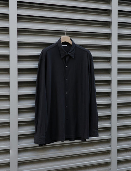 KANEMASA PHIL. 36G Wool Fulling Ideal Shirt Black Dyed