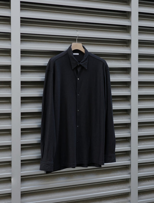 KANEMASA PHIL. 36G Wool Fulling Ideal Shirt Black Dyed