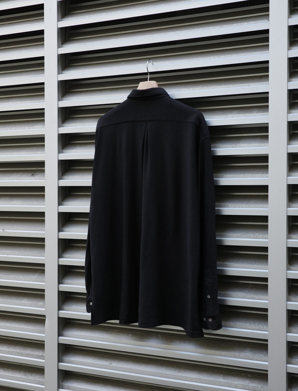 KANEMASA PHIL. 36G Wool Fulling Ideal Shirt Black Dyed