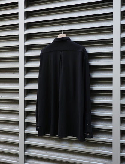 KANEMASA PHIL. 36G Wool Fulling Ideal Shirt Black Dyed