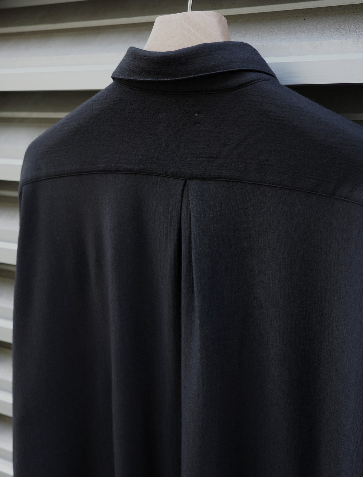 KANEMASA PHIL. 36G Wool Fulling Ideal Shirt Black Dyed