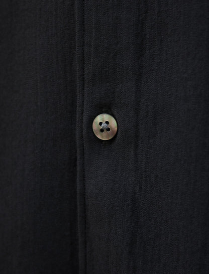 KANEMASA PHIL. 36G Wool Fulling Ideal Shirt Black Dyed