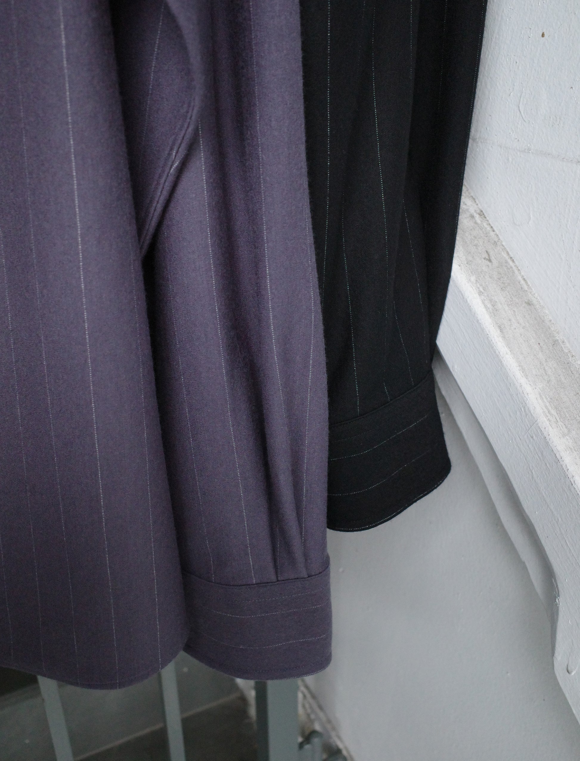 KANEMASA PHIL. 36G Wool Stripe Ideal Shirt - Shetland Grey