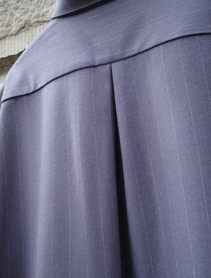 KANEMASA PHIL. 36G Wool Stripe Ideal Shirt - Shetland Grey