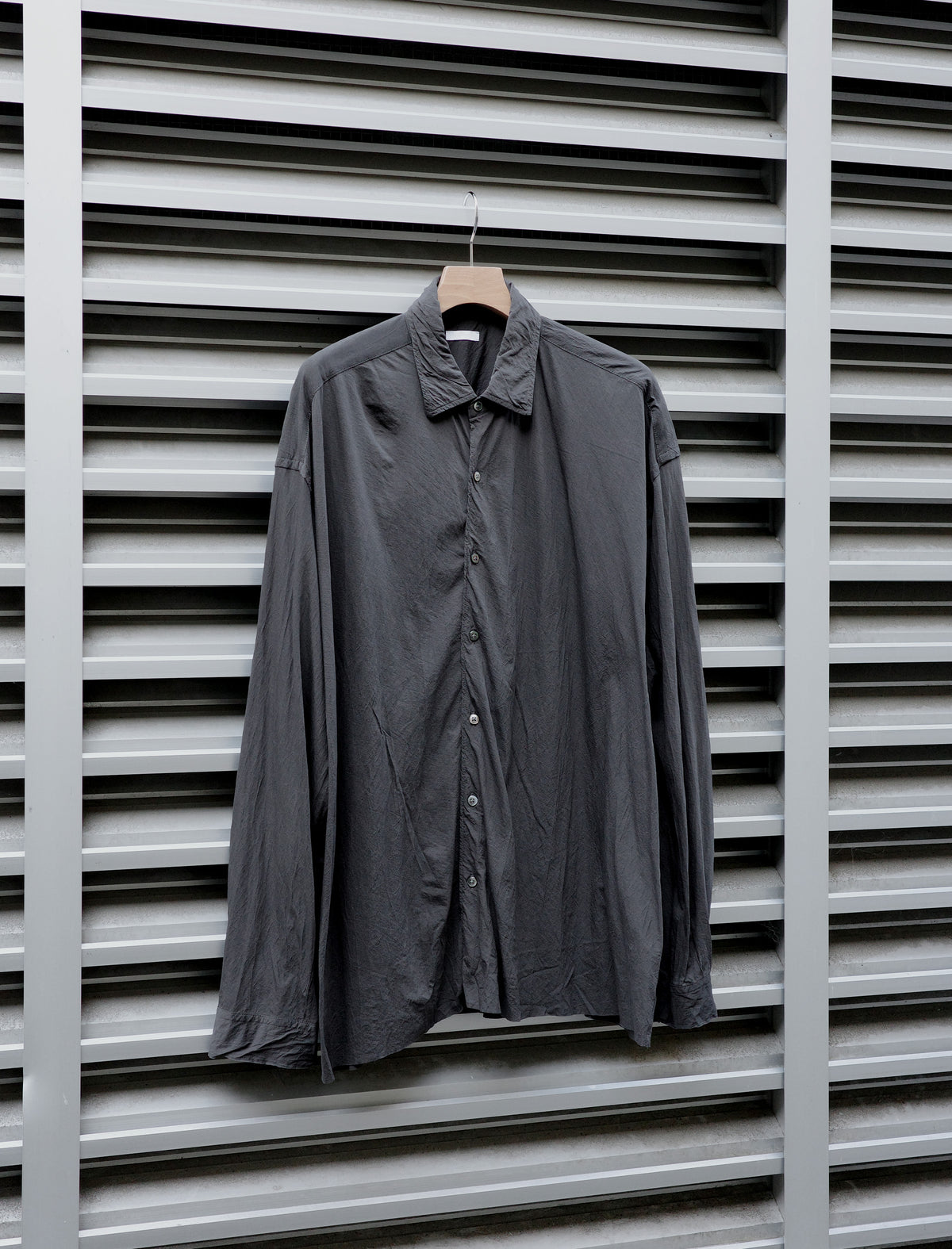KANEMASA PHIL. 46G Artisan Shirt Charcoal Dyed