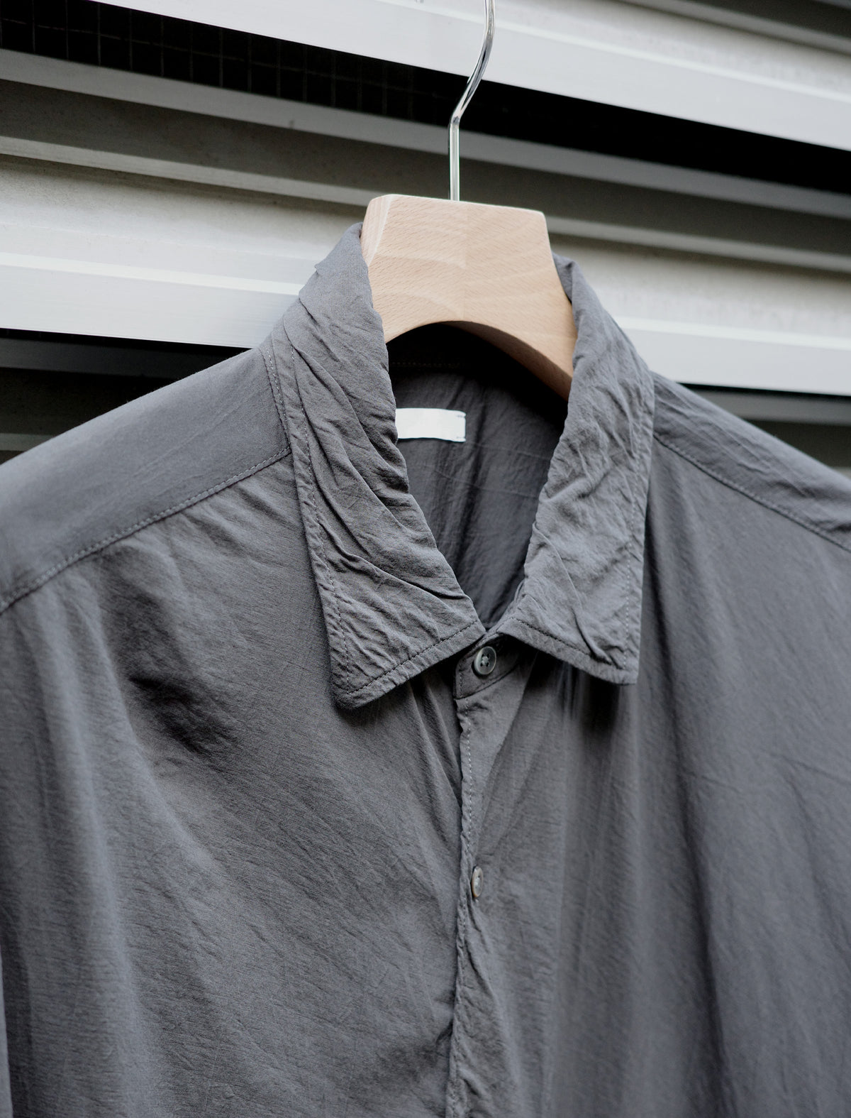 KANEMASA PHIL. 46G Artisan Shirt Charcoal Dyed