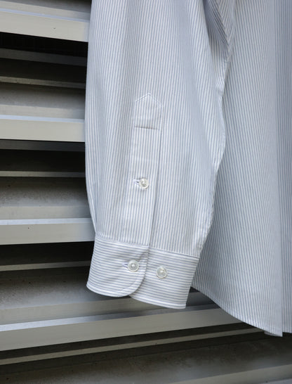 KANEMASA PHIL. 46G Atmosphere Stripe Shirt White Blue