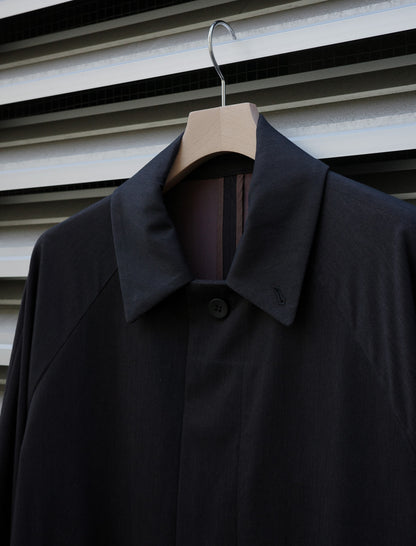 KANEMASA PHIL. 46G Solaro Raglan Coat Black Brown
