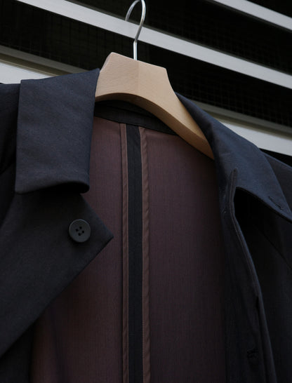 KANEMASA PHIL. 46G Solaro Raglan Coat Black Brown