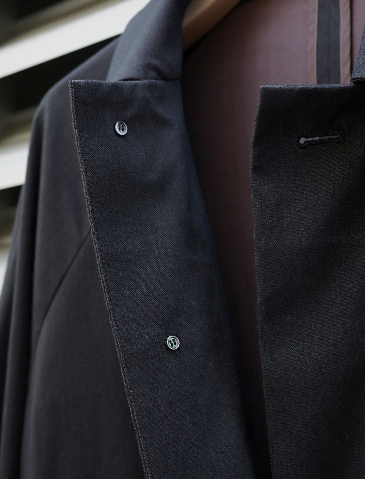 KANEMASA PHIL. 46G Solaro Raglan Coat Black Brown