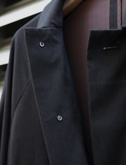 KANEMASA PHIL. 46G Solaro Raglan Coat Black Brown
