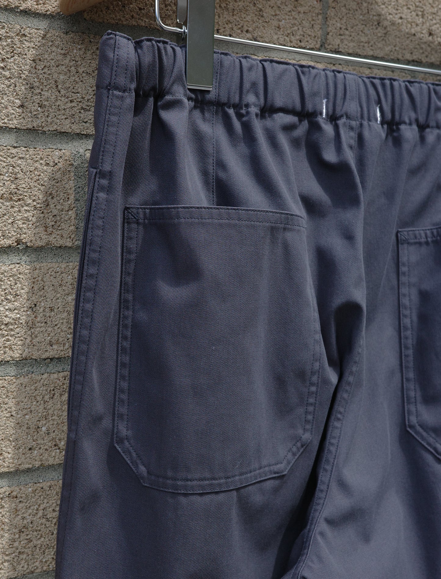 Y Organic Cotton Recycle Polyester Twill Easy Trousers - Navy