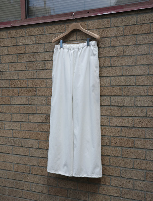 Organic Cotton Recycle Polyester Twill Easy Trousers - White