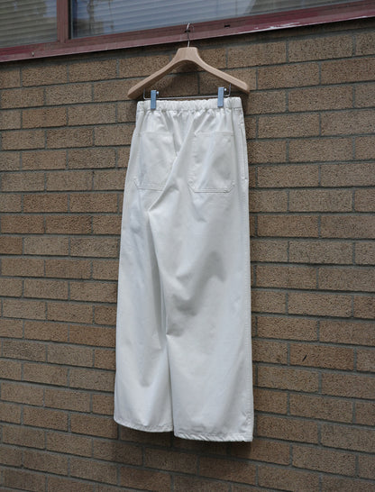 Organic Cotton Recycle Polyester Twill Easy Trousers - White