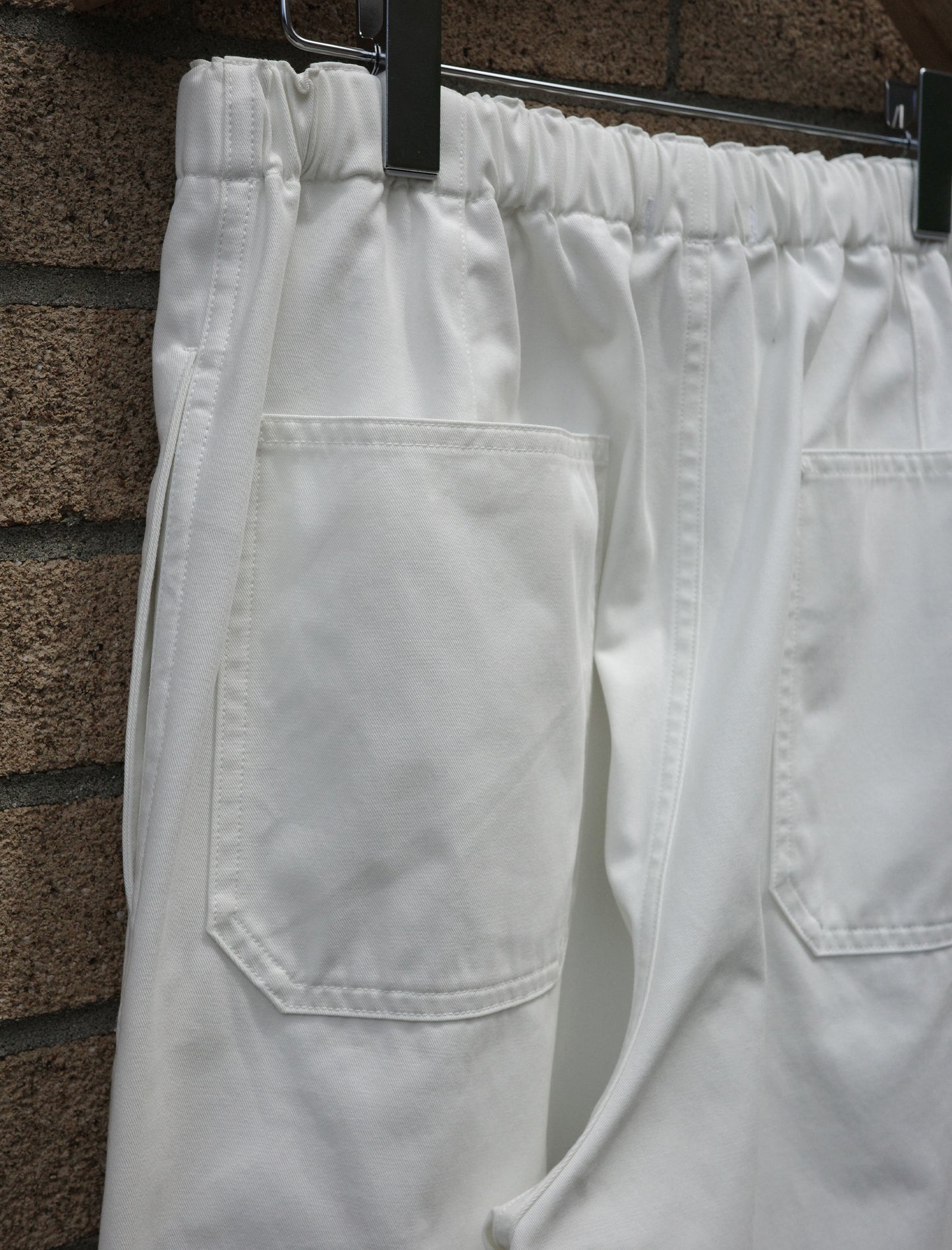 Organic Cotton Recycle Polyester Twill Easy Trousers - White