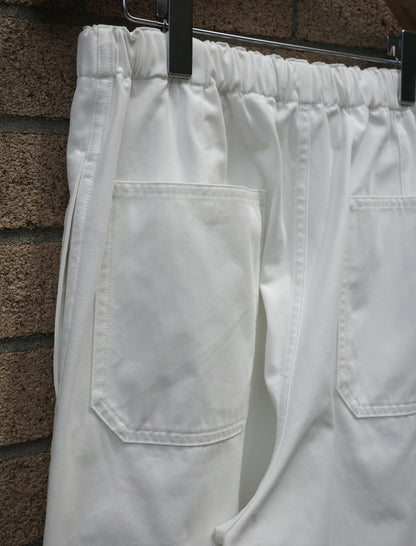 Organic Cotton Recycle Polyester Twill Easy Trousers - White