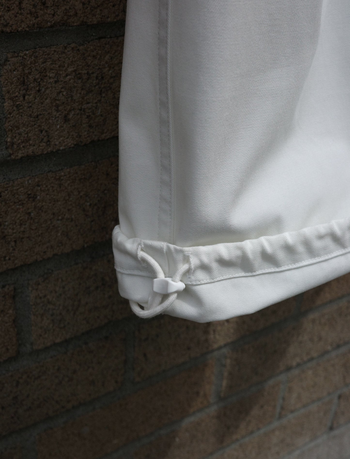 Organic Cotton Recycle Polyester Twill Easy Trousers - White