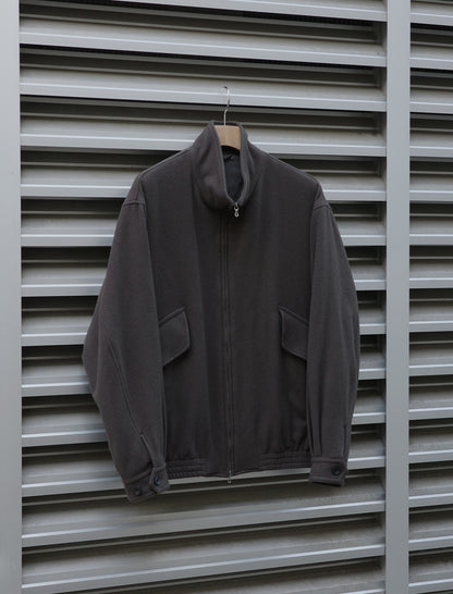 Herringbone Pile Mosser Zip-Up Jacket - Dust Brown