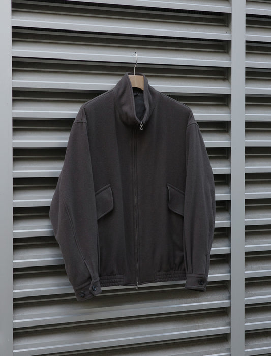 Herringbone Pile Mosser Zip-Up Jacket - Dust Brown